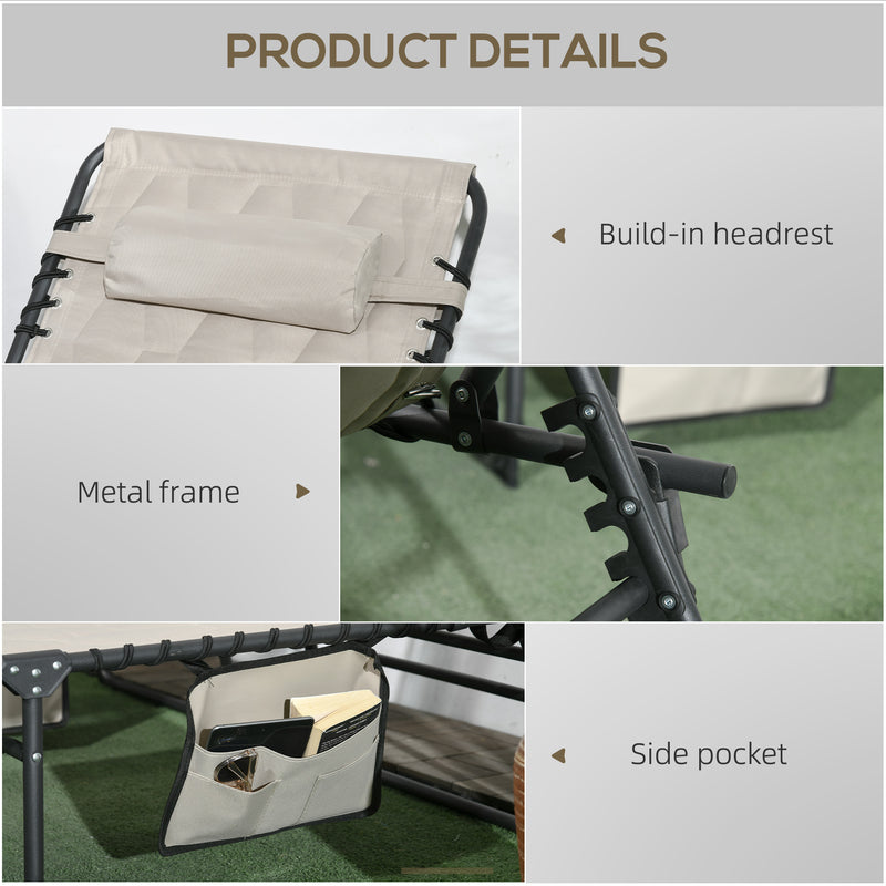 Outsunny Foldable Sun Lounger w/ Padded Seat (Choice of Single or Set)