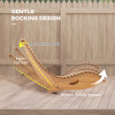 Outsunny Outdoor Rocking Chair W/ Slatted Seat, Wooden Rocking Chair, Teak