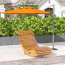 Outsunny Outdoor Rocking Chair W/ Slatted Seat, Wooden Rocking Chair, Teak