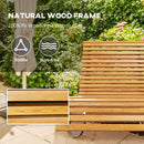 Outsunny Outdoor Rocking Chair W/ Slatted Seat, Wooden Rocking Chair, Teak