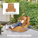 Outsunny Outdoor Rocking Chair W/ Slatted Seat, Wooden Rocking Chair, Teak