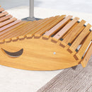 Outsunny Outdoor Rocking Chair W/ Slatted Seat, Wooden Rocking Chair, Teak