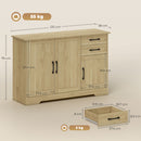 HOMCOM Sideboard with Soft-Close Doors, Modern Storage Cabinet Natural