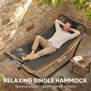 Outsunny Outdoor Hammock with Stand with Side Pocket, Headrest, Dark Grey