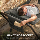 Outsunny Outdoor Hammock with Stand with Side Pocket, Headrest, Dark Grey