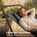 Outsunny Outdoor Hammock with Stand with Side Pocket, Headrest, Dark Grey