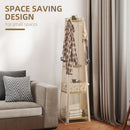 HOMCOM Clothes Rack With Storage, Garment Rack With 8 Hooks And 3-Tier Shelf