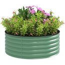 Outsunny Galvanised Planter with Gloves, 120 x 120 x 43cm, Light Green