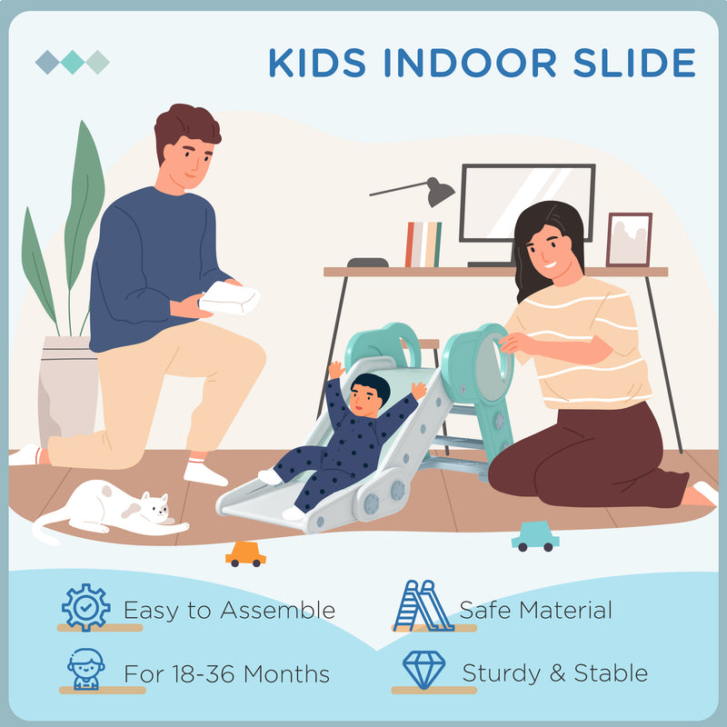 AIYAPLAY Foldable Kids Slide, Baby Slide For 1.5-3 Years, Green