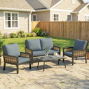 Outsunny Rattan Garden Furniture Set, Outdoor Furniture Conversation Set