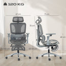 HOMCOM Ergonomic Office Chair, Mesh Desk Chair With Lumbar Support, Footrest