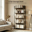 HOMCOM Anti-Slip Design 5-Tier Rustic Brown