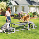 PawHut 3 Pieces Wooden Dog Agility Training Equipment, Grey