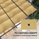 Outsunny 3 x 4m Aluminium Pergola with Retractable Roof, Garden Gazebo Khaki