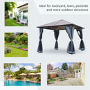 Outsunny Hardtop Gazebo with Aluminium Frame and Curtains 3 x 4m - Grey