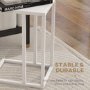 HOMCOM C Shape Side Table W/ Wood-Effect Top, White/Black