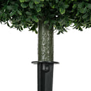 HOMCOM Set Of 2 Artificial Boxwood Topiary Trees With Ground Stake