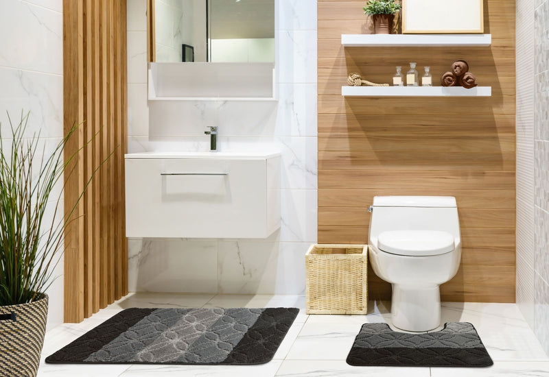 Halo - Tonal Stripe 2pc Bath set in Black