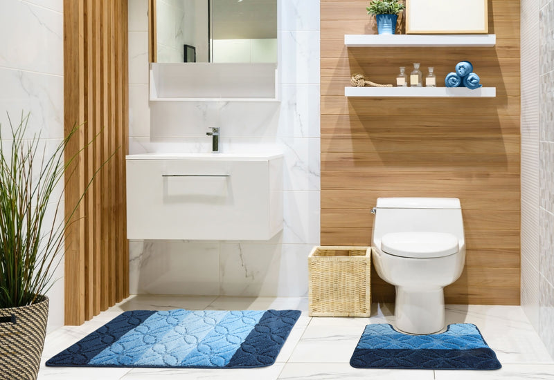 Halo - Tonal Stripe 2pc Bath set in Blue