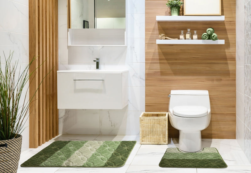 Halo - Tonal Stripe 2pc Bath set in Sage Green