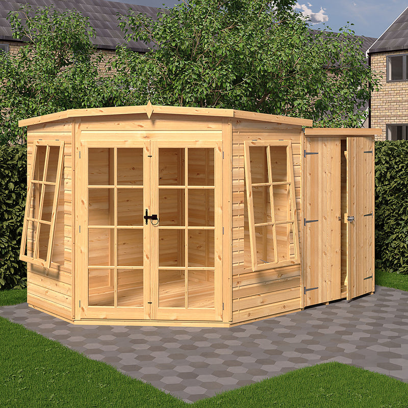 Hampton Corner Summerhouse With Side Shed