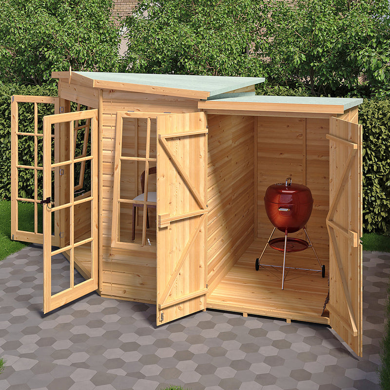 Hampton Corner Summerhouse With Side Shed