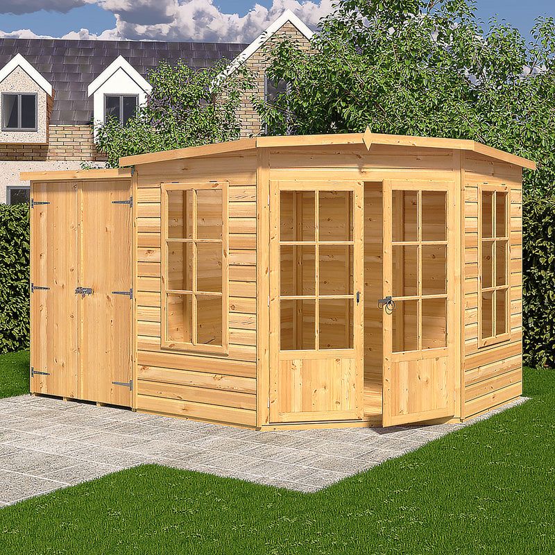 Hampton Corner Summerhouse With Side Shed