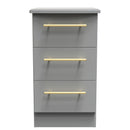 Ealing Ready Assembled 3 Drawer Bedside Cabinet in Dusk Grey