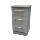 Ealing Ready Assembled 3 Drawer Bedside Cabinet in Dusk Grey