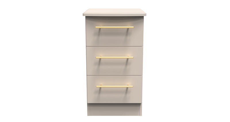 Ealing Ready Assembled 3 Drawer Bedside Cabinet in Kashmir Matt