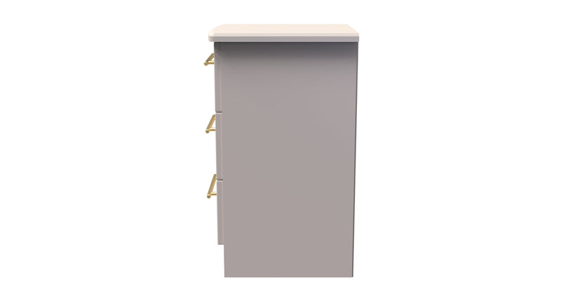 Ealing Ready Assembled 3 Drawer Bedside Cabinet in Kashmir Matt