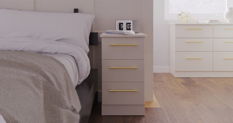 Ealing Ready Assembled 3 Drawer Bedside Cabinet in Kashmir Matt