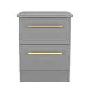 Ealing Ready Assembled 2 Drawer Bedside Cabinet in Dusk Grey
