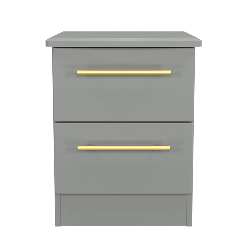 Ealing Ready Assembled 2 Drawer Bedside Cabinet in Dusk Grey