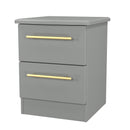 Ealing Ready Assembled 2 Drawer Bedside Cabinet in Dusk Grey