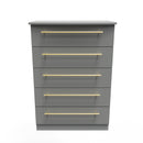 Ealing Ready Assembled 5 Drawer Chest in Dusk Grey