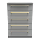 Ealing Ready Assembled 5 Drawer Chest in Dusk Grey