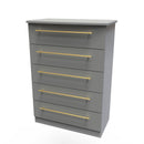 Ealing Ready Assembled 5 Drawer Chest in Dusk Grey