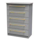 Ealing Ready Assembled 5 Drawer Chest in Dusk Grey