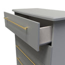 Ealing Ready Assembled 5 Drawer Chest in Dusk Grey