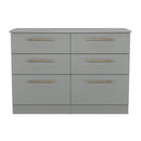 Ealing Ready Assembled 6 Drawer Wide Chest in Dusk Grey