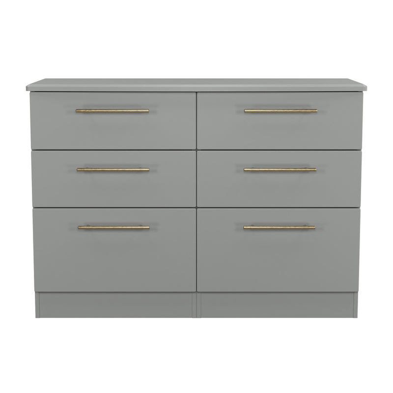 Ealing Ready Assembled 6 Drawer Wide Chest in Dusk Grey