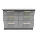 Ealing Ready Assembled 6 Drawer Wide Chest in Dusk Grey