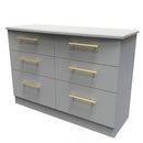 Ealing Ready Assembled 6 Drawer Wide Chest in Dusk Grey