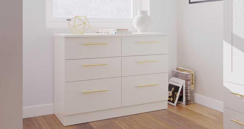 Ealing Ready Assembled 6 Drawer Wide Chest in Kashmir Matt