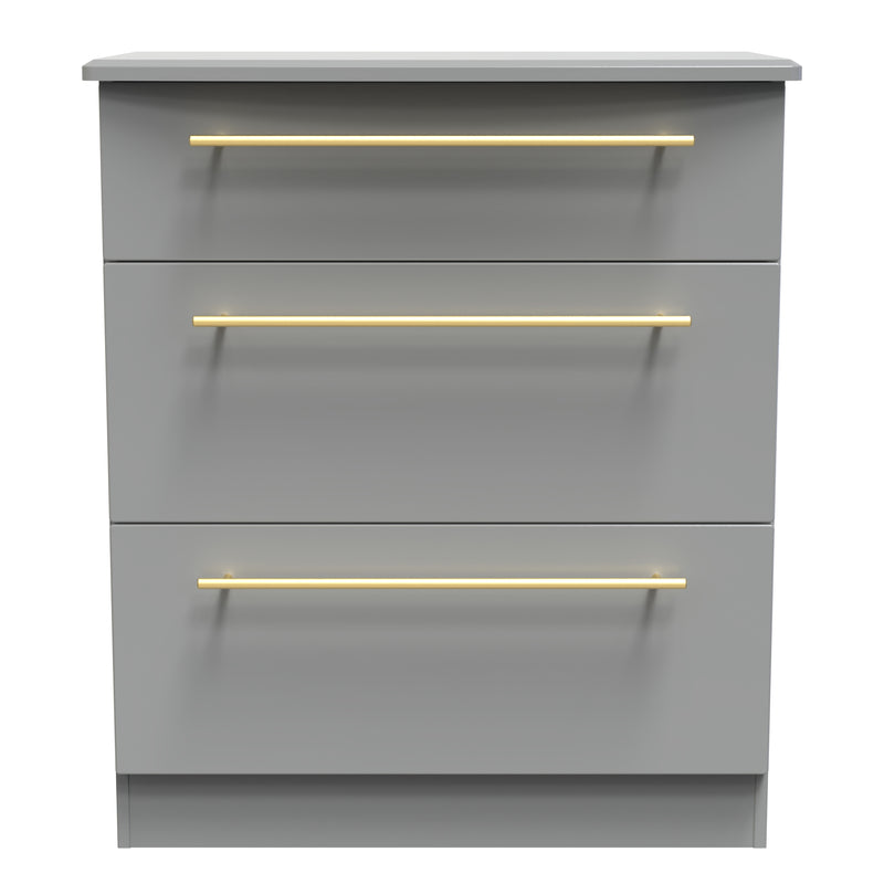 Ealing Ready Assembled 3 Drawer Deep Chest In Dusk Grey