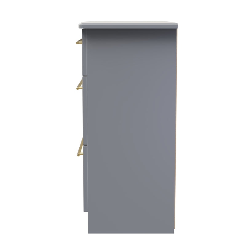 Ealing Ready Assembled 3 Drawer Deep Chest In Dusk Grey
