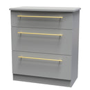 Ealing Ready Assembled 3 Drawer Deep Chest In Dusk Grey