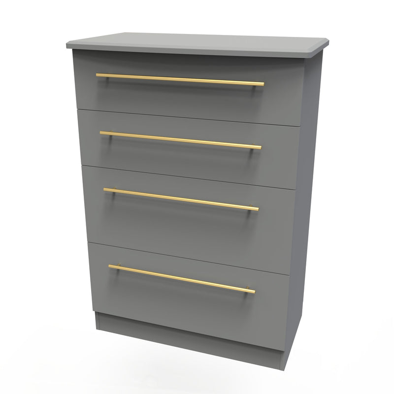 Ealing Ready Assembled 4 Drawer Deep Chest in Dusk Grey