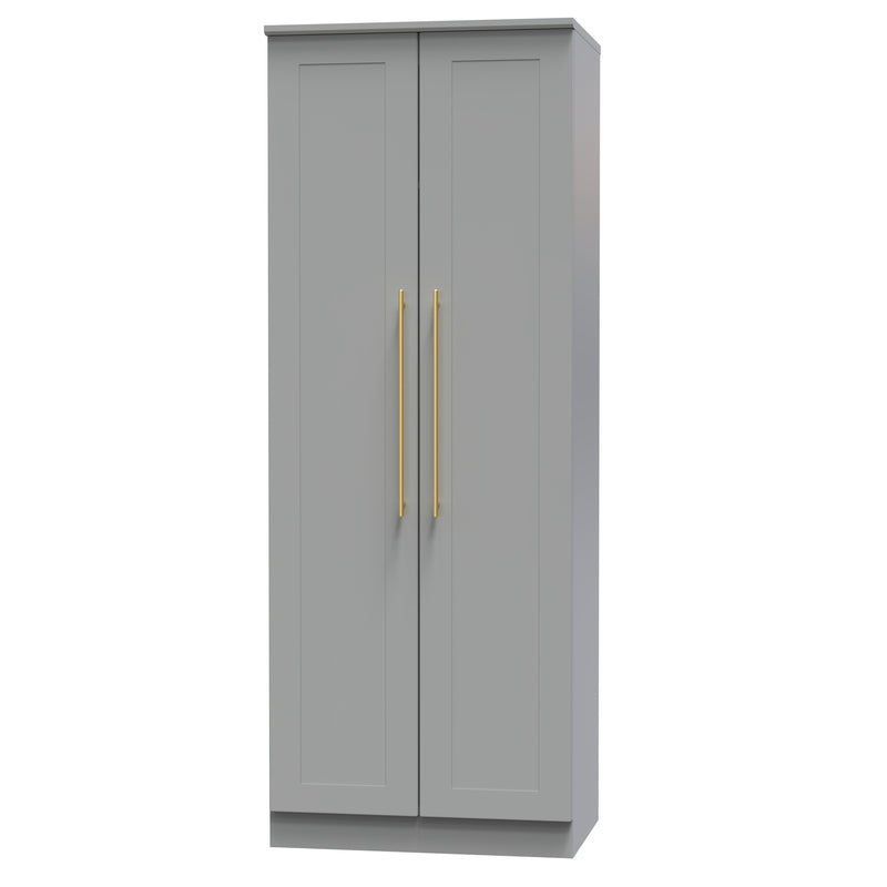 Ealing Ready Assembled 2 Door Wardrobe in Dusk Grey